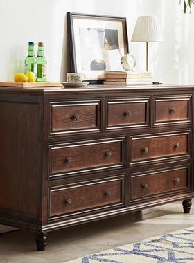 美式斗柜储物柜多层抽电屉收柜纳柜六斗柜卧LQI五室视柜实木整套