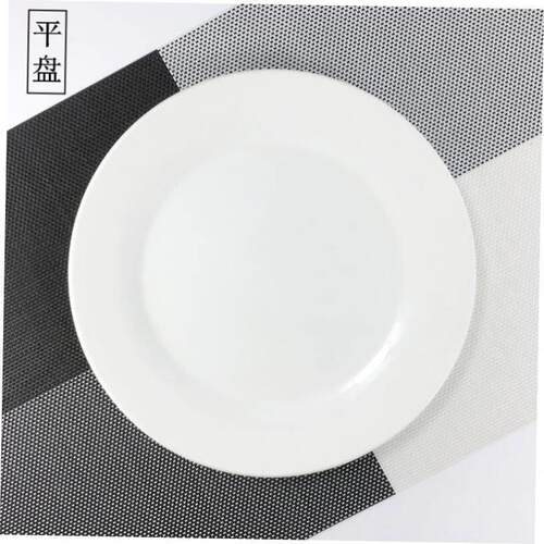 1 pure white round plates Dinner plate home cerami