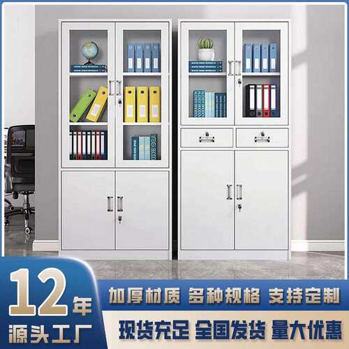 钢制文件柜办公室档案柜资料柜储物柜铁皮柜子带锁财务室凭证柜