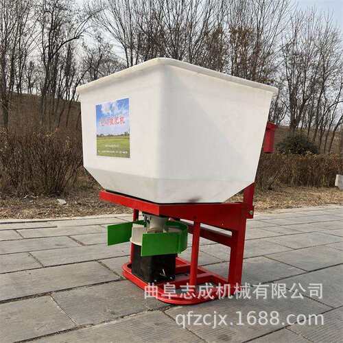 拖拉机前置撒肥机120KG车载式电动志施肥器成加ZYN厚料桶扬肥机