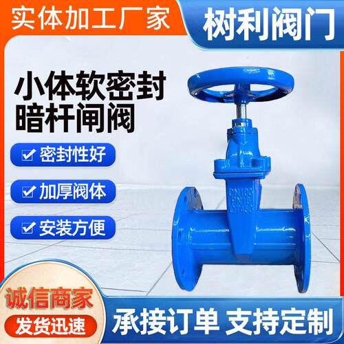 大口径软密封暗杆闸阀手动暗杆Z45X法兰球墨铸铁弹性阀门闸阀