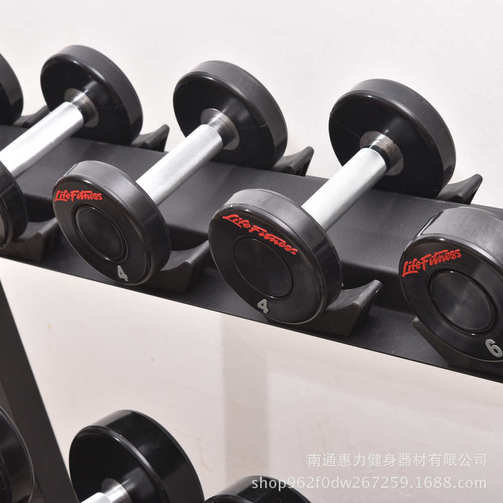 商用足重圆头包胶哑铃男士健身哑铃固定哑铃健身房私教哑铃专用