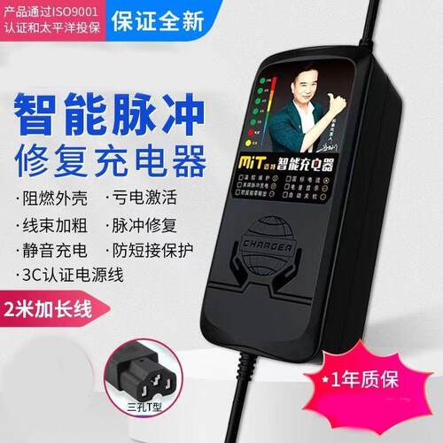 迈特电动车电瓶车载充电器48V伏12Ah60V72V20A安新日三轮车自动断