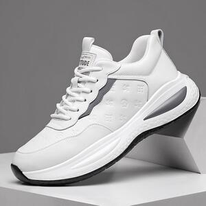 男鞋夏季透气2025新款内增高真皮休闲 鞋厚底老爹鞋软底舒适运动