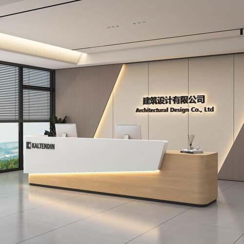 简约公司前台接待台酒店大厅服务台办公室前台桌样品屋展示中心吧