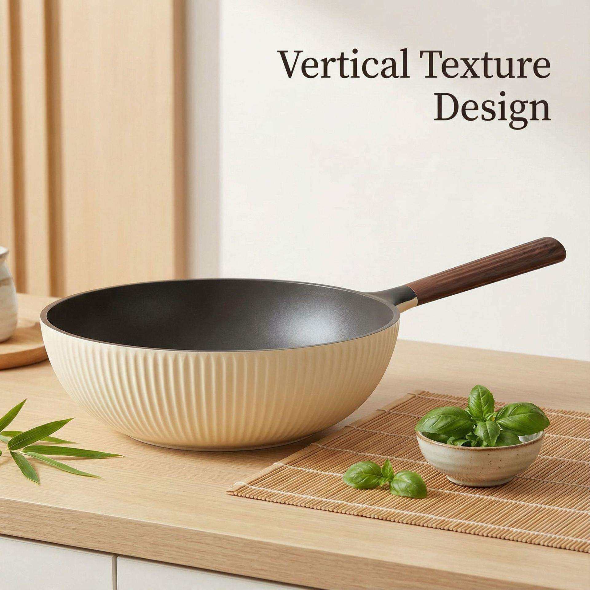 跨境锅纯色锅具套装家用炒锅不粘锅电磁炉通用炒锅平底锅烹饪锅具