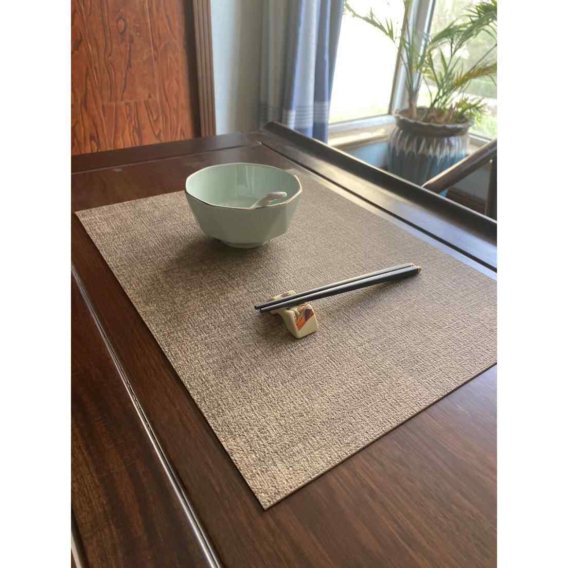彷亚麻布纹皮革餐垫茶垫免洗纯色轻奢茶桌垫桌旗定制西餐杯垫桌布