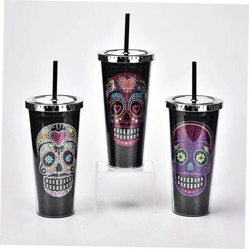 Halloween double plastic sippy cup Creative skull water cup