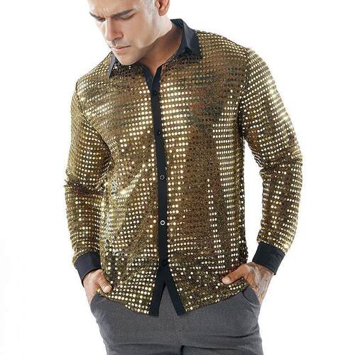 Men's long sleeved performance suit, scaly shirt, long