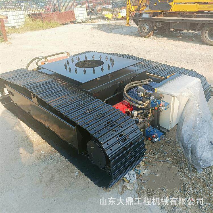 360度回转支撑履带底盘 钢制履带底盘总成 重型履带式底盘