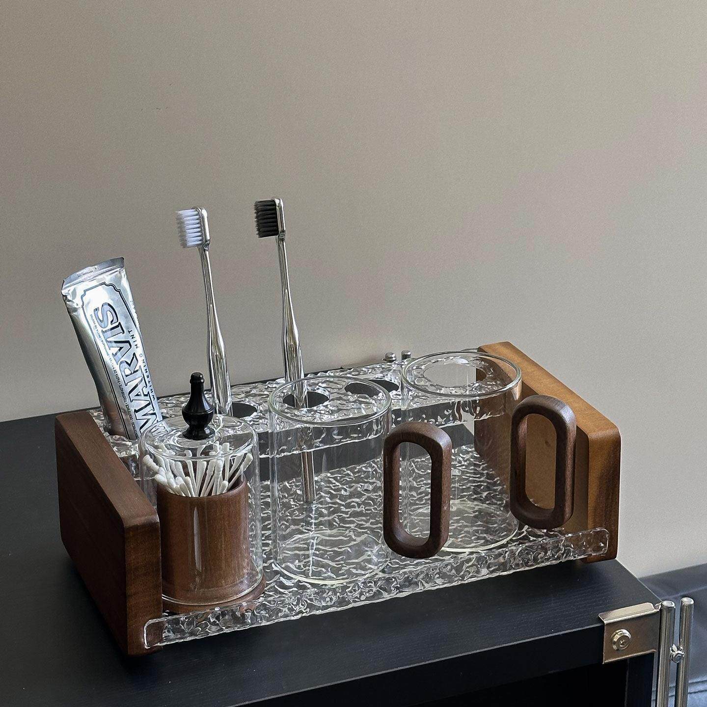 新中式高档漱口杯牙刷杯浴室台面洗漱杯刷牙杯创意牙缸牙刷置物架