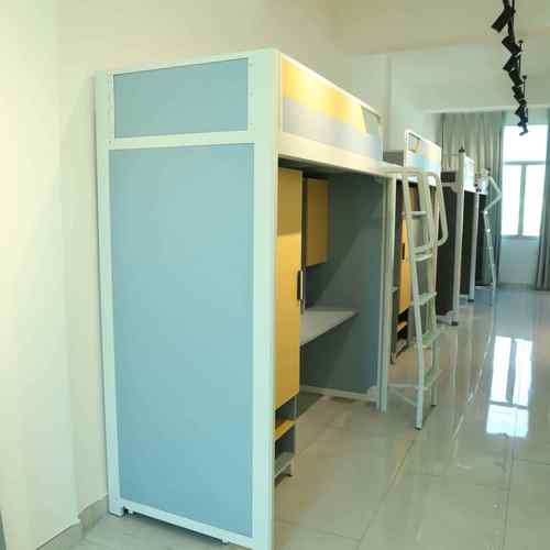 上床下桌学生宿舍单人床带书桌衣柜一体组合铁架床厂家高端公寓床