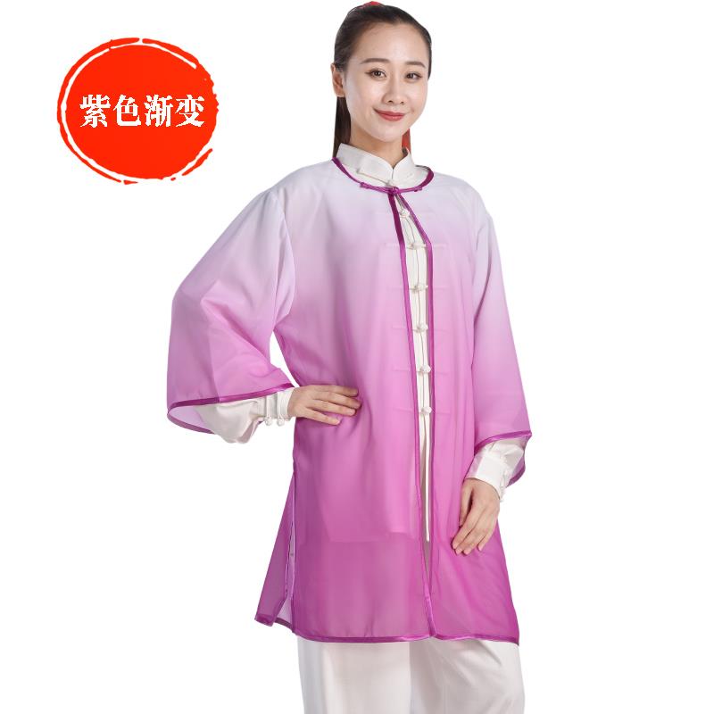 高档太极服女服披纱渐春夏秋中国风术雪纺团队表演服变男武比赛外图片
