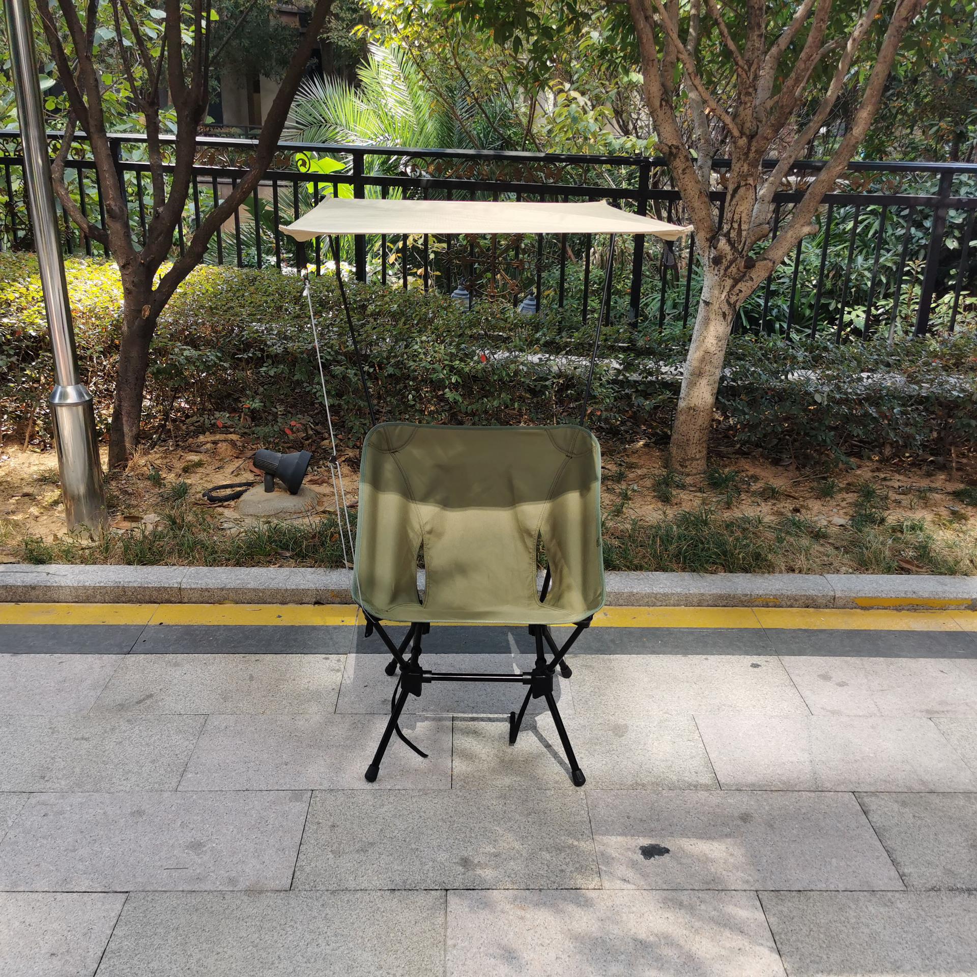 便携式户外600D牛津布露营折叠椅带顶棚防水防晒休闲沙滩椅轻便