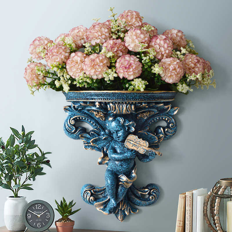 欧式创意天使墙上插花器墙面花盆花瓶挂饰家居假花装饰品软装批发,家居饰品,壁饰,淘宝优惠券,粉丝福利购,淘宝优惠卷