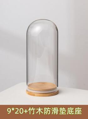 微景观装饰佛像品摆件玻璃罩展示罩手工透明摆设加高圆罩