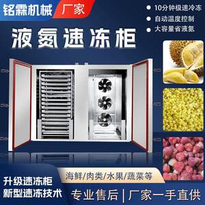 不锈钢榴莲入库预冷速冻机海鲜果蔬肉质食品大产量液氮速冻柜