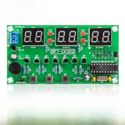 51单片机At89C2051多功能六位数数字显示数字时钟套件