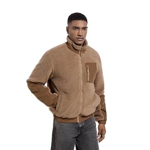 Coat men's autumn stand collar fleece jacket cardigan