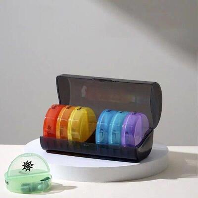 Drug Container 7-Day Splitter Pill Organizer 14-Grid Week