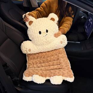 汽厚坐垫冬季 毛绒可暖爱女生加座椅座611垫腰靠一体冬车天保车载
