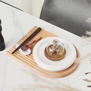 饰餐桌餐盘摆台摆件 灰展厅装 中古奶油风样板房间西式 餐具套装