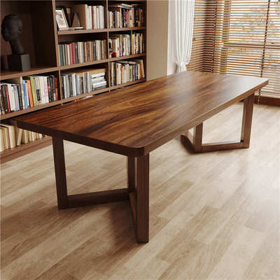 新中式南美胡桃木茶桌椅组合全实木阳台泡茶茶台原木茶几长条桌子