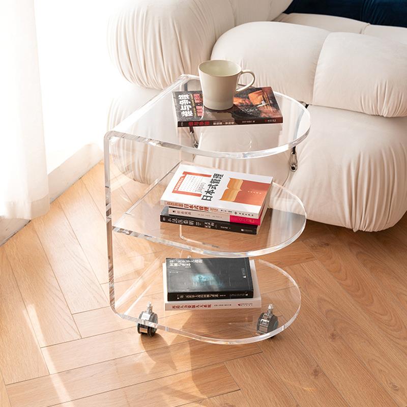海沙透明庭亚克边几移动th-ydbj推车客厅发收纳置力物简约茶几架