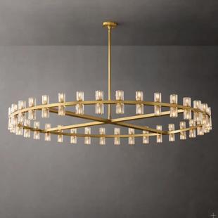 现R大H客厅吊JWC灯气家用大厅主美式 全铜代极简约客餐厅水晶吊灯