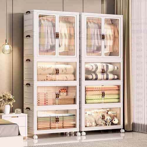 收料纳箱家用卧室房衣物折叠收柜子厨置物柜玩具纳塑双AZZ开门储