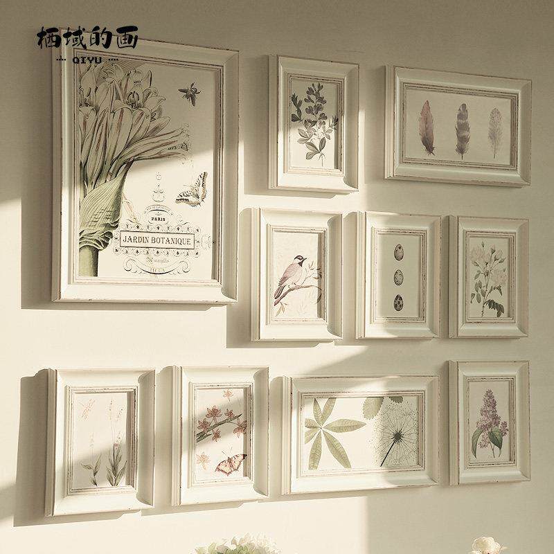欧式覆古卧室客厅白色婚纱照挂墙相框组合小清新 照片墙 相框墙