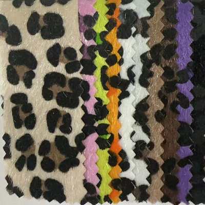 现货小批秋冬马毛豹纹斜纹底布箱包鞋帽装饰皮革面料服装辅料批发