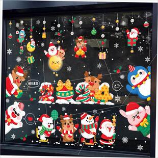 Christmas decorations sticker glass window static静电贴画