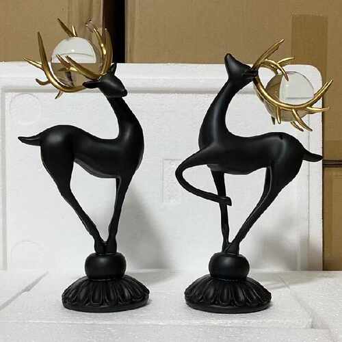 北欧摆件摆设办公桌家居水晶球情侣树脂酒柜工艺品装饰品客厅麋鹿