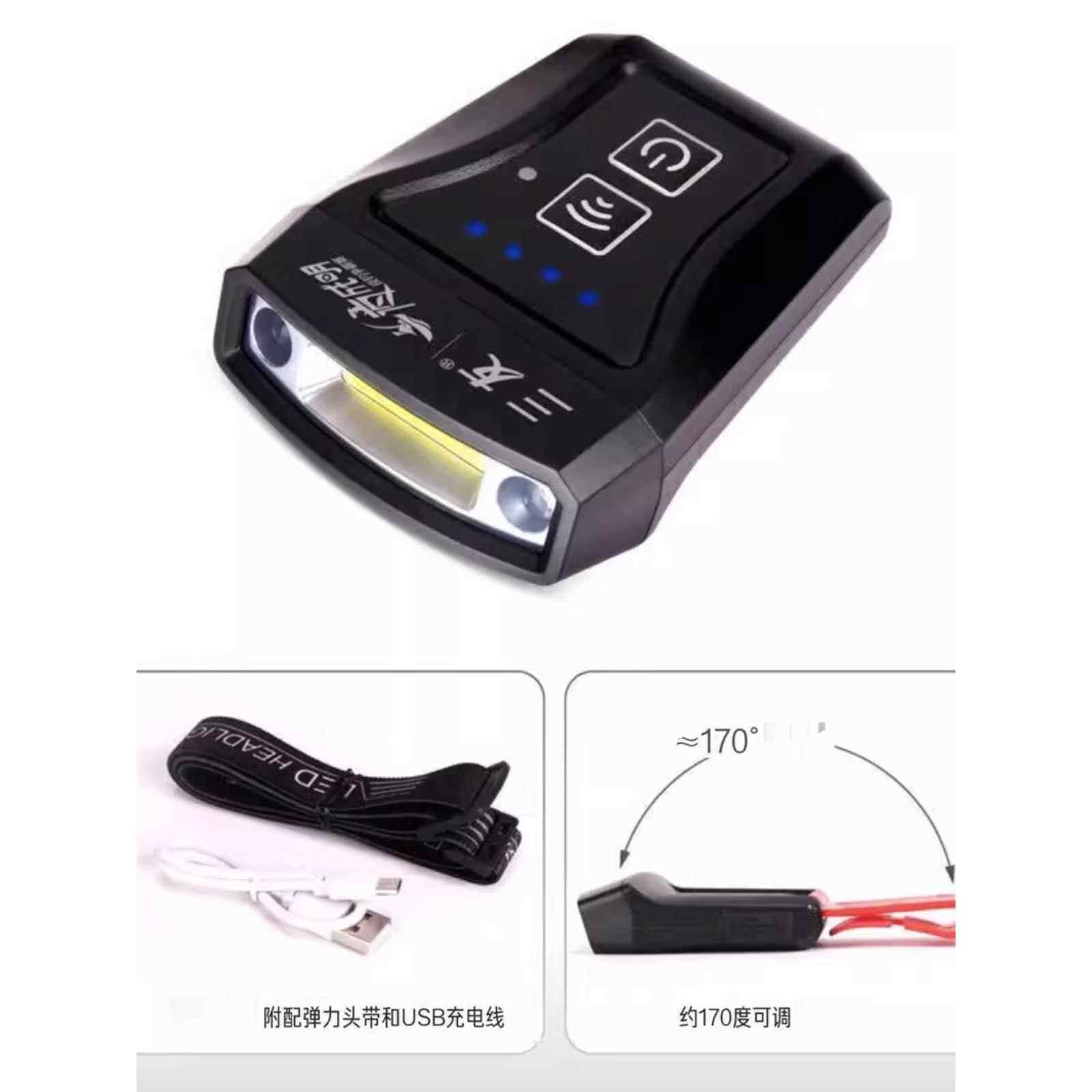 三友MY9新款防水垂钓帽檐灯饵灯夜钓灯自动感应式搓耳灯饵料头灯6