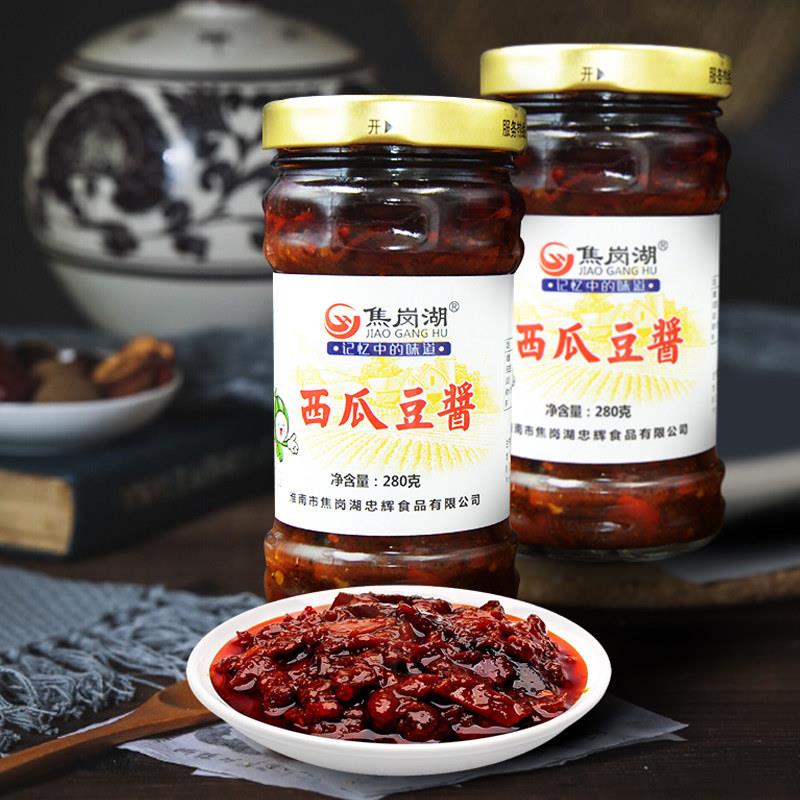 焦岗湖西瓜酱豆酱豆子黄豆酱腊八豆纳豆辣椒酱调味酱淮南特产安徽