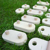 木质儿童平衡板感统训练组合套装 室内室外独木桥踩踏触感平衡木