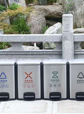 不锈钢室内踏缓分类CLF20A大垃圾降脚踏桶酒脚店家用垃圾桶客厅创