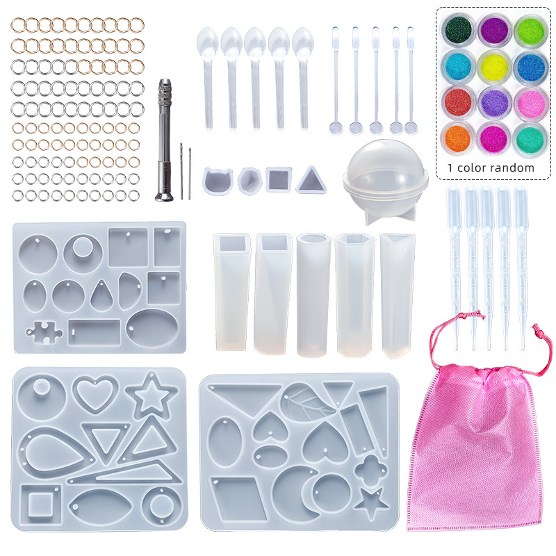 diy耳坠饰品手工配组合钻头12吊坠套装工具色模具水晶亮片滴胶