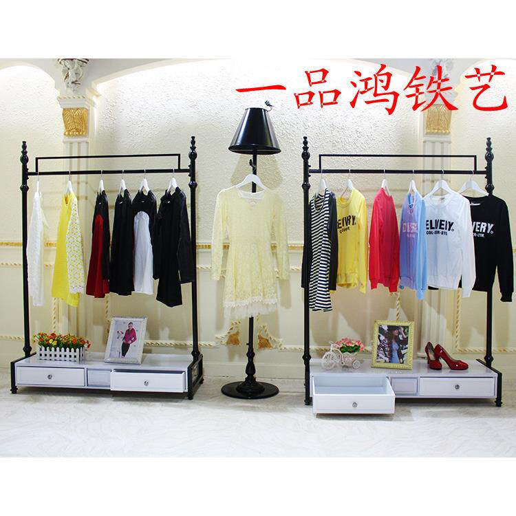 铁艺服装展示柜落地式服装店货架靠墙正挂侧挂衣架中岛架现货包邮