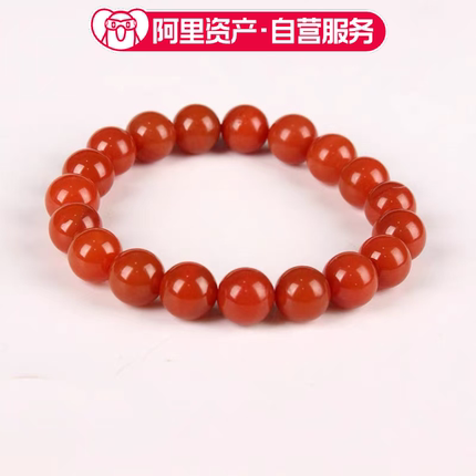 天然川料圆珠南红手串直径约11.5mm