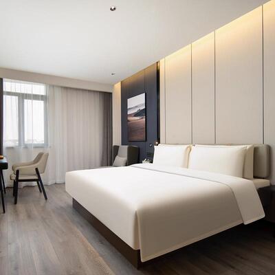 酒店宾卧室家用家具YLL51高密板贴实木馆酒店烤漆床皮酒店实木床