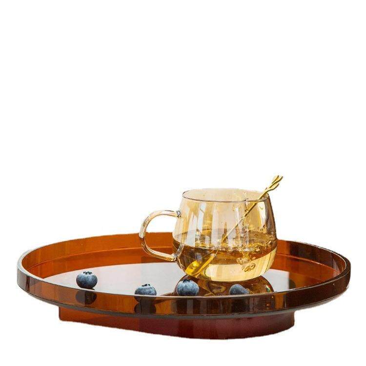 厂家茶几北欧托盘亚克力玻璃水杯子收纳架茶几托盘茶盘