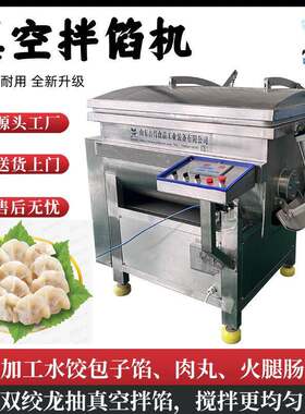 大型水饺馅料真空拌馅机双绞龙月饼馅料搅拌机猪肉牛肉馅混合机