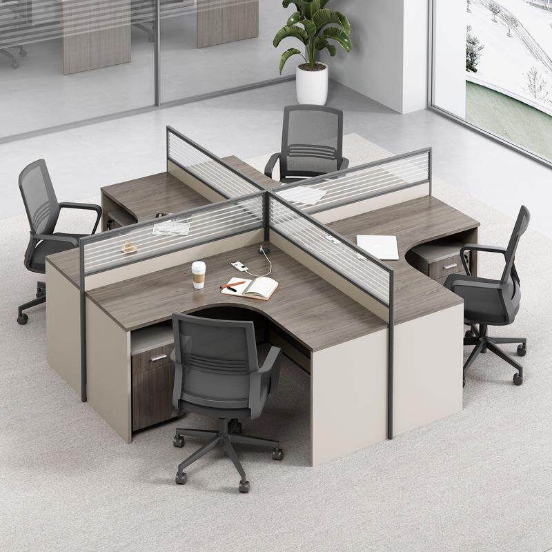 2人位桌椅组合办公室桌子卡座工位家具电脑职员桌4双人员工办公桌