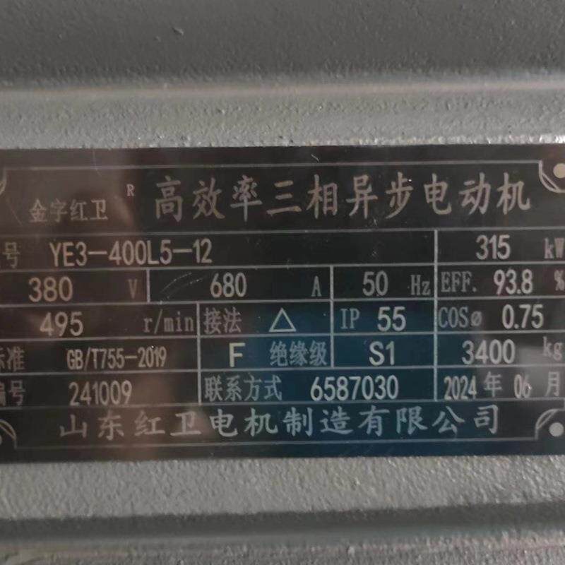 山东淄博厂家直供YE3-400L5-12/315W-380V低压大功率电机马达