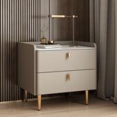 意式 床头柜卧室家用简约现代床边柜物收纳柜全TOO实木易岩储简板