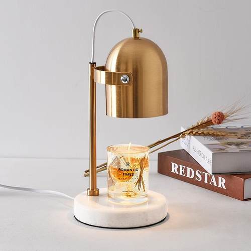 正品融蜡灯香烛薰蜡大理石床烛灯香融氛围卧室头台灯铃兰轻奢覆古