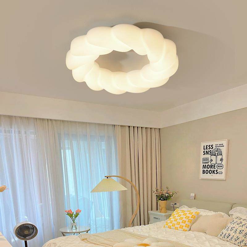 卧室吊灯温漫简浪约现代2022年新款花馨朵奶油风高网32亮红餐厅灯