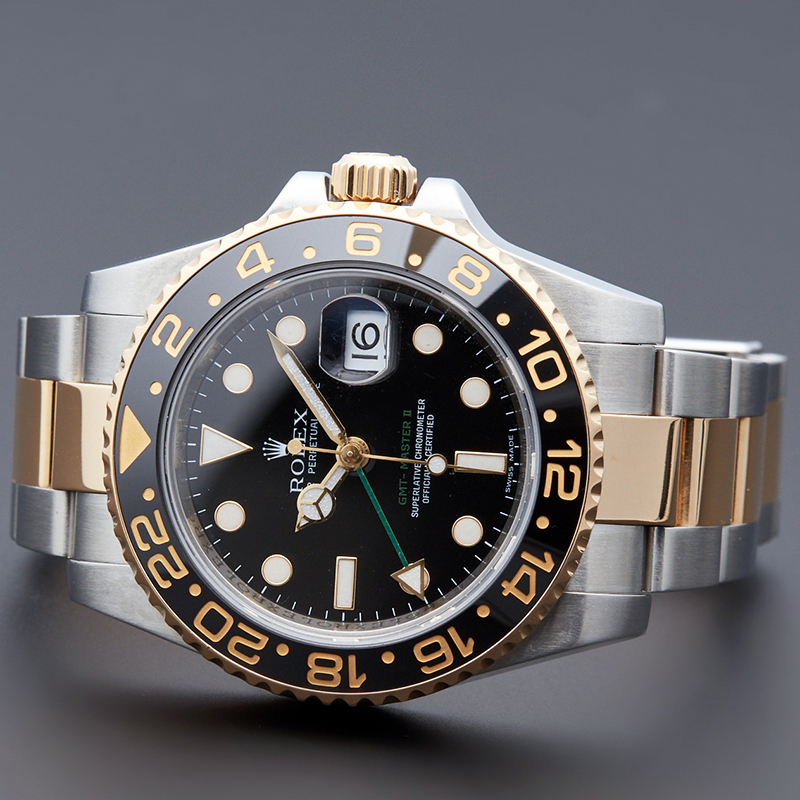 劳力士男表Rolex正品瑞士男士手表格林尼治自动机械表98新116713